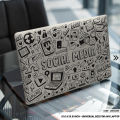 Social Media Seamless Pattern Laptop Stickers & Laptop Skin Waterproof Removable Laptop Sticker (10.5X15.5) - LSKN2358 - Urban Sticker.