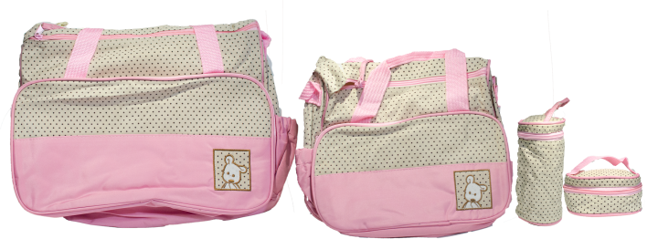 Baby Bag Set Pink (For newborn babies, for Carrying babies’ diapers, feeders, clothes & other stuff)