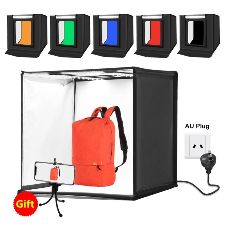 (Ready Now)PULUZ Photo Studio Light Box Portable 60 x 60 x 60 cm Light Tent LED 5500K White Light Dimmable Mini 36W Photography Studio Tent Kit with 6 Removable Backdrops