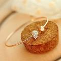Adjustable Crystal Double Heart Cuff Opening Bracelet For Women Jewelry Gift. 