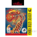 Alice A406 Acoustic Guitar String Set, Stainless Steel Plain String, Copper Alloy Winding, (80/20 Bronze Color) Anti-Rust Coating. 