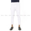 White Cotton Narrow Fit Stitch Pajama for Men.