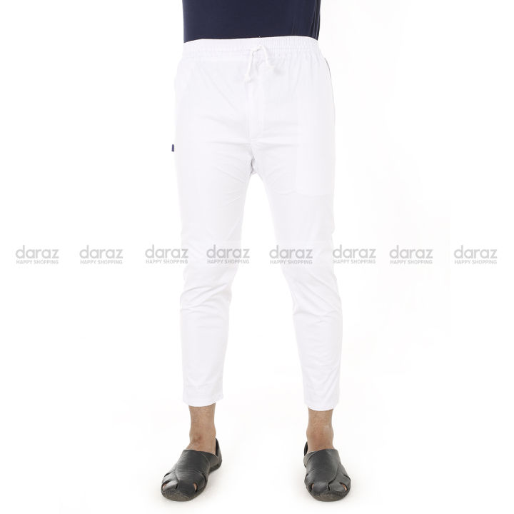 White%20Cotton%20Narrow%20Fit%20Stitch%20Pajama%20for%20Men%20-%20Image%204