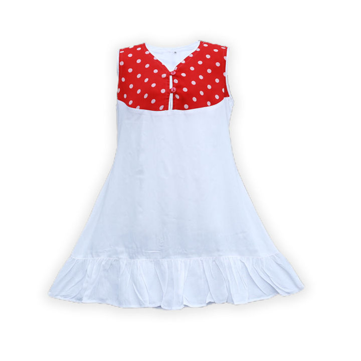 White%20Red%20Linen%20Frock%20For%20Girls%20-%20Image%202