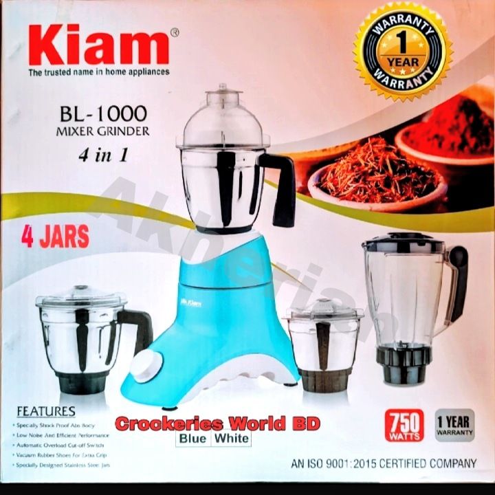 Kiam Blender-750W Blender & Mixer Grinder 750 W