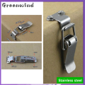 【FOOT SOFA】1x Stainless Steel Spring Loaded Draw Toggle Latch Clamp Clip Silver Hasp Latch Catch Clasp 90 Degrees Duck-mouth Buckle Hook Lock. 