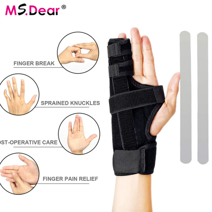 LeiyanHigh Quality Adjustable Broken Fractured Finger Splint Support Brace Hand Wrap Fixing Strap End Finger Fixed Bracket Protective Tendon Rupture Rehabilitation Orthosis Joint Dislocation Torsion Strain Finger Protection
