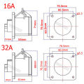 1PCS Industrial Socket Panel Mounted Female Connector 3P Electrical Connection 16A 32A IP44 Waterproof Concealed Socket. 