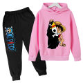 One Piece Hoodie Set Boys Luffy Clothing Spring Autumn Cartoon Anime Sweatshirt Suit Hoodies Long Pants 2pcs Kids Outfits. 
