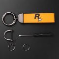 JDM Key Holder Yellow Color Leather Car Racing Keyfob Game GTA Auto 5 Keychain For Fans Key Chains Key Ring. 