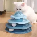 Cat Toy Three-tier with Balls Play Plate Pet Toys Turntable Toys Cat Towers Interactive Pet Toys Pyramid Toy. 