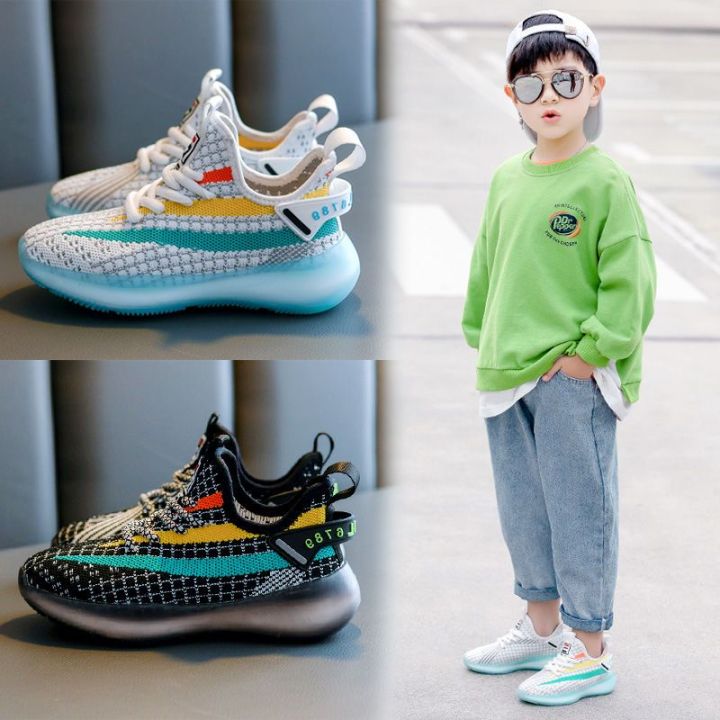 Boy's Shoes2023New Spring and Autumn Children's Tennis Shoes Medium and Large Children's Breathable Mesh Boys' Sports Shoes Tide
