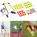 Adjustable Footwork Soccer Football Fitness Speed Rungs Agility Ladder Training Equipment Kit with Resistance Parachute Disc. 