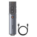 Baseus Orange Dot AI Wireless Presenter Media Control and Intuitive Slideshow Controls for PowerPoint, Meetings, Office, Windows, iOS – Grey 6 Months Warranty. 