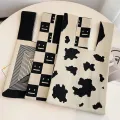 【ALLGOOD】 Niche Design Plaid Shopping Bags Shoulder Bag Women Girls Knot Wrist Bag Tote Bag Handmade Knit Handbag. 