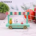 Dollhouse Ice Cream Cart Mini Ice Cream Van Wooden Toy Role Play Dollhouse Trolley Cart for Boys Girls Pretend Play 3 Dollhouse Accessories. 