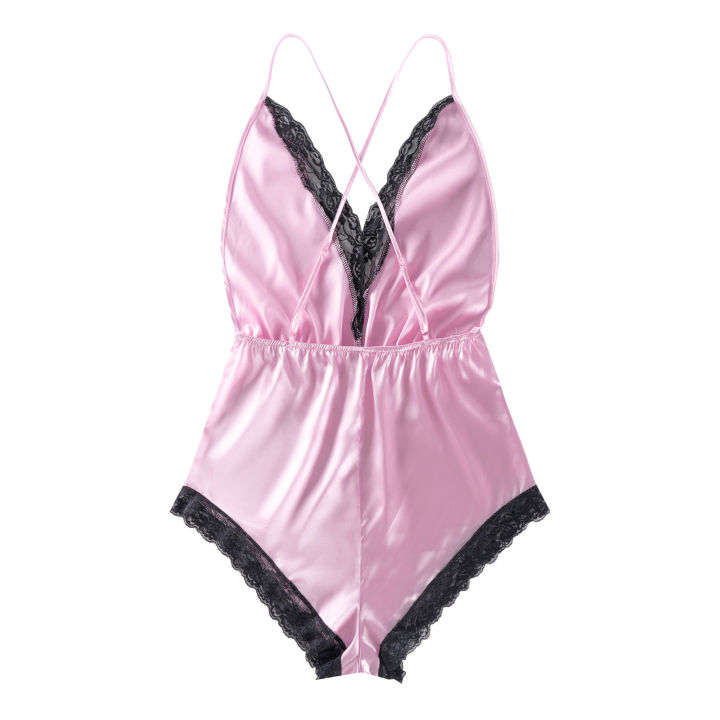 Mens%20Male%20Lace%20Silk%20Satin%20V-neck%20Pajamas%20Jumpsuit%20Adjustable%20Spaghetti%20Strap%20Nighties%20Lace%20Trimmed%20Sleepwear%20Nightwear%20-%20Image%206