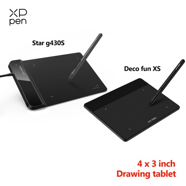 XPPen Star G430S Drawing Tablet 4 x 3 inch Graphic Tablet Deco Fun XS with 8192 levels Battery-free Pen for OSU Art Signature