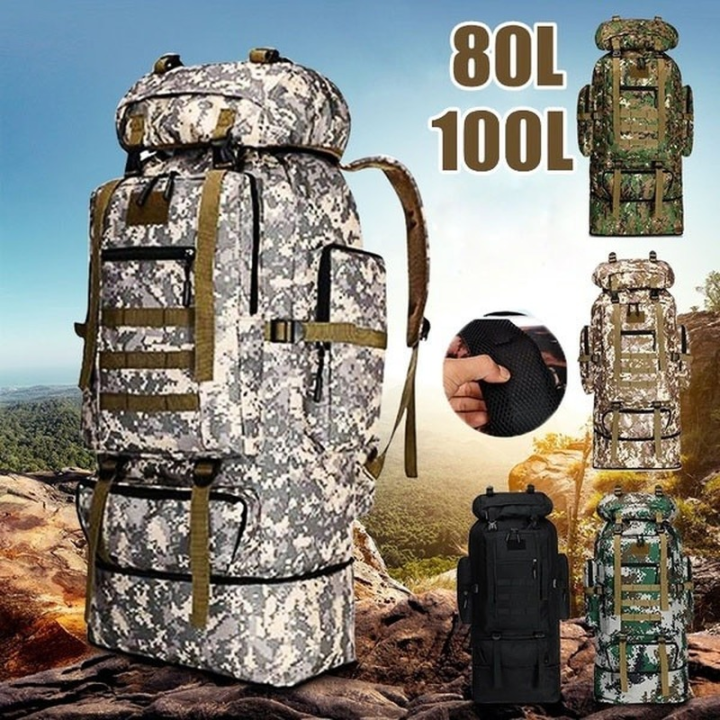 Maoxia 80L/100L Mountaineering Bag Climb Bag Tactical Backpacks Large Backpack Outdoors Hiking Camping Travel Bags