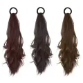 Heat Resistant Ponytail Hairpiece - 50cm Length, Brown/Black Colors. 