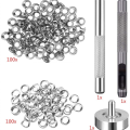 100Pcs Metal Eyelets Set for DIY Accessories Leather Craft Clothing. 