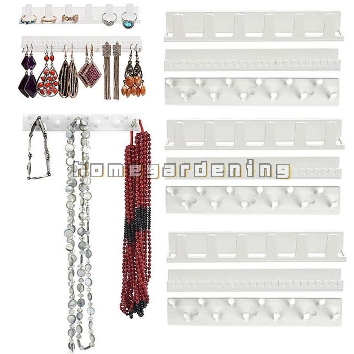 9pcs/set Adhesive Paste Wall Hanger Storage Jewelry Display Jewelry Hooks Holder Storage Organizer Earring Ring Necklace Hanger