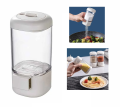 Salt and Pepper Bottle Dispenser | Seasoning and Spices Storage Case | Double Sided Press Type Pour Pepper and Salt Shaker| Transparent Seasoning Tank Container- 140ml. 