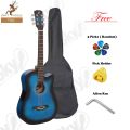 38" Acoustic Box Guitar with Bag & Accessories. 