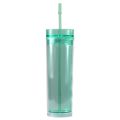 16oz 19oz color chang cup double-layer plastic straw with cover acrylic straight cup travel water cup tumbler wedding gift. 