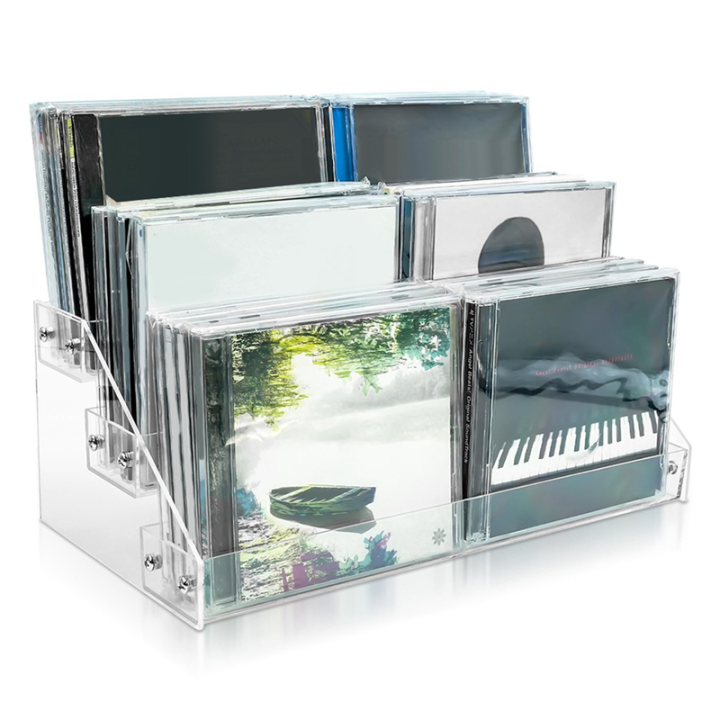 3X%203%20Tier%20Clear%20Acrylic%20CD%20Holder%20Cascading%20CD%20Storage%20Rack%20-%20Image%203