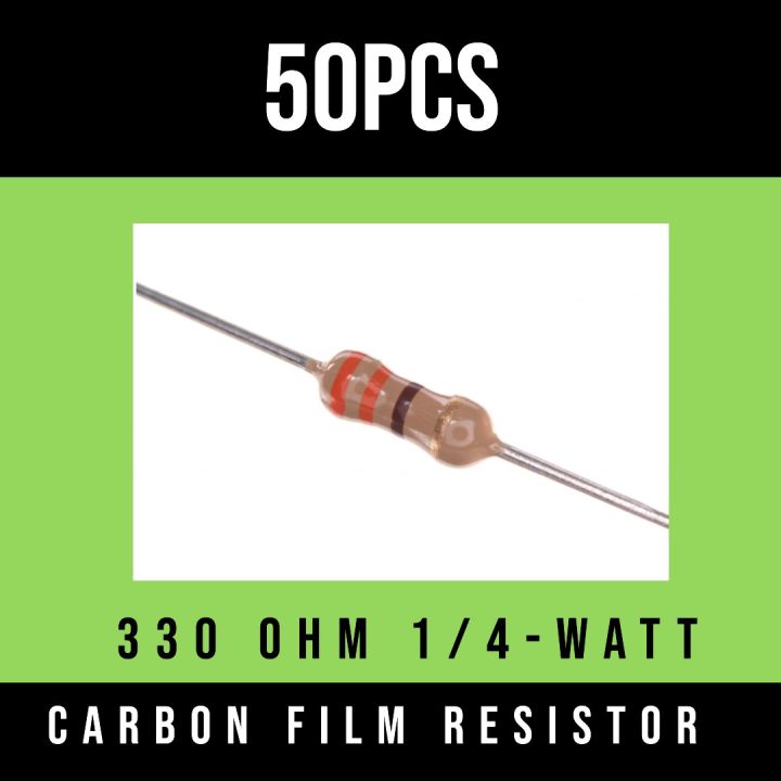 50Pcs%20/%2020Pcs%20Resistors%20-%20330%20ohm%20Carbon%20Film%20Resistor%201/4%20W%20Resistance%200.25%20Watt%204%20Color%20Band%20High%20Quality%20For%20DIY%20-%20Image%203