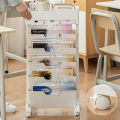 Mobile Bookshelf Movable Storage Book Shelves Durable Wide Application 360° Rotation Wheels 5 Tier Design for Libraries. 