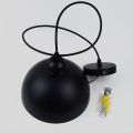 1.5M Cable Black Ceiling Lighting With Metal Lamp Shade 200mm Chandelier Led Linear Suspension E27 Lamp Holder Ceiling Pendant Light Shade. 