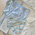 Couple Underwear Three-Piece Set One Male and One Female Pure Cotton Summer Thin Sports Hot Girl. 