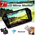 7 Inch Full HD Bluetooth Rear View Mirror Display With Reverse Camera Full Set. 