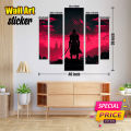 Wall arts, Wall Sticker Design decoration home bedroom office wall sticker gaming room Digital Printed Wall Art With Sticker - Five(5) Pieces. 