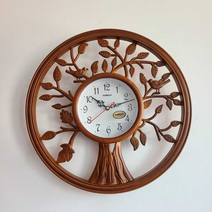 Saikon%20Quartz%20Clock%20wood%20Colour%20Analog%20Tree%20Wall%20Clock%20s-717%20Made%20In%20India%2040cm%20-%20Image%202