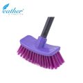 CURVED BATHROOM CLEANING BRUSH WITH 120CM PLASTIC COATED METAL HANDLE  - FEATHER BRAND. 