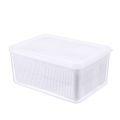 Kitchen Plastic Double Drain Basket with Lid/Household Refrigerator Rectangular Storage Boxs/Fruit Vegetable Cleaning Strainers Kitchen Tools. 