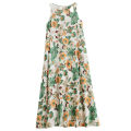 Yfashion Summer Sleeveless Tank Dress For Women Cotton Bohemian Printing Cotton Linen Long Skirt Loose Casual Dress. 