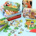 60Pcs Puzzle Montessori Wooden Puzzle For Jigsaw Baby Educational Game Toys For Kids 4 years old Puzzle. 