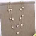 Woman's Camellia Flower Pendant Long Pearl Necklace For Woman Gift Multiple Ways of Wearing Sweater Chain Jewelry. 