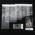 100PcsTransparent Self Adhesive Seal Plastic Storage Bag OPP Pack Bag With Hang Hole Retail Packaging Pouch. 
