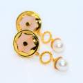 18K Gold Plated Sterling Silver Earrings. 