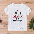 Big Sister Little Brother Siblings Matching T Shirts Boys Girls Summer Clothes Tops Birthday Party Gift Outfits White. 
