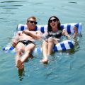 PVC Summer Inflatable Double Float Water Hammock Recliner Comfortable Foldable Air Mattress Swimming Pool Mat Sleeping Bed Chair. 