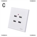 Tre 2/3/4/6 USB Port Wall Charger Outlet AC Power Receptacle Socket Plate. 