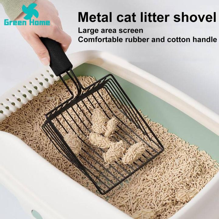 Reliable Cat Litter Cleaning Tool Convenient Non-stick Metal Cat Litter Scoop with Long Handle Easy Pet Cleaning Tool for Southeast Asian Buyers
