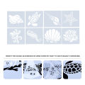 Chaoshihui 8pcs Painting Stencils Set Sea Animal Pattern Drawing Template DIY Hollow out Stencil. 