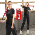 Plus Size Yoga Wear Women's Running Gym Summer Quick-Drying Clothes Fat mm200 Jin Morning Run Loose Sports Suit. 